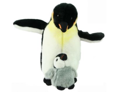 Plyšový tučňák s mládětem 26 cm