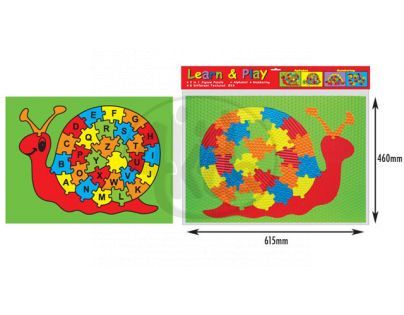 Mac Toys 01616 - Pěnové puzzle - šnek abeceda