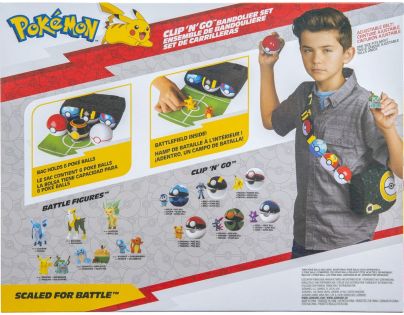 Jazwares Pokemon sada Clip and Go Bandolier W2 Pokéball, Luxury Ball i Pikachu