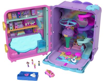 Polly Pocket Prázdninové letovisko v kufříku, 4 pidi panenky, doplňky HKV43