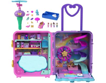 Polly Pocket Prázdninové letovisko v kufříku, 4 pidi panenky, doplňky HKV43
