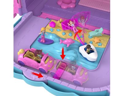 Polly Pocket Prázdninové letovisko v kufříku, 4 pidi panenky, doplňky HKV43