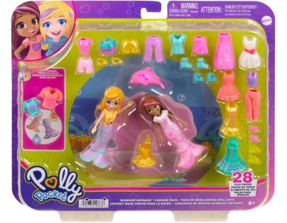 Mattel Polly Pocket velká sada oblečků a doplňků mořská panna