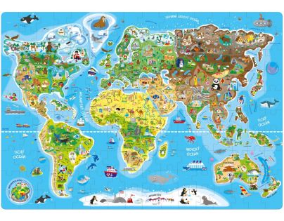 Popular Puzzle Mapa světa 160 dílků CZ verze