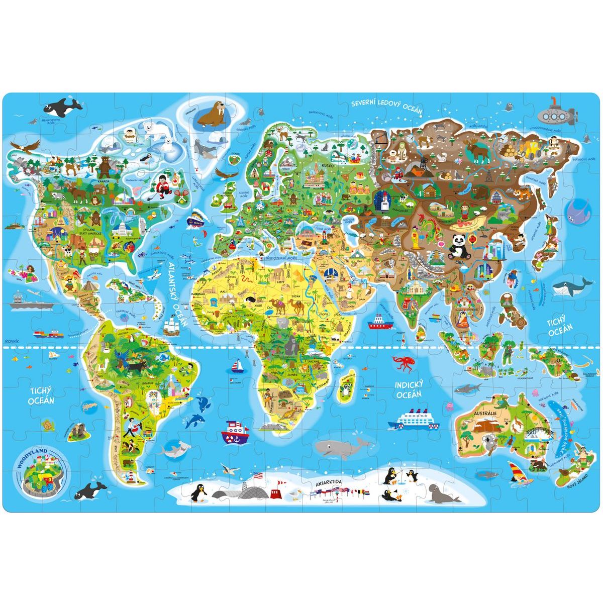 Popular Puzzle Mapa světa, 160 ks CZ verze