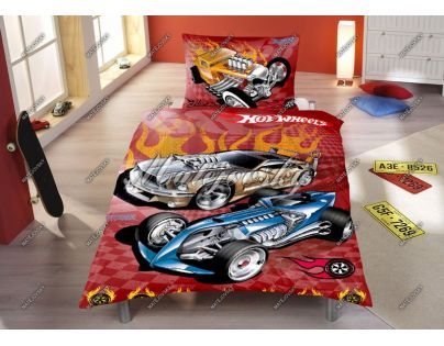 Povlečení Bavlna Hot Wheels červené