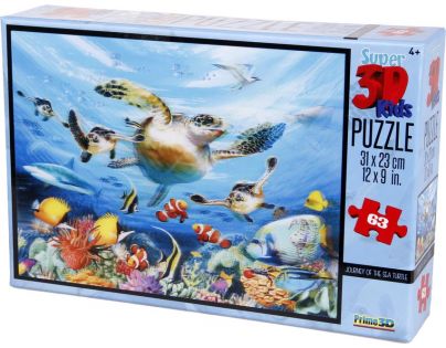 Prime 3D Puzzle Kids Želvy 63 dílků
