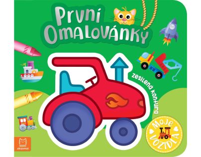 První omalovánky. Moje vozidla