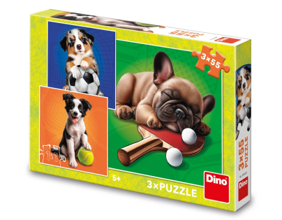 Dino Psí Sportovci 3x55 Puzzle