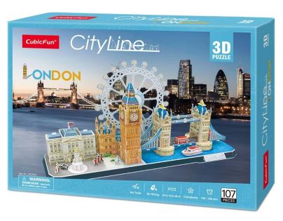 CubicFun Puzzle 3D City Line Londýn 107 dílků