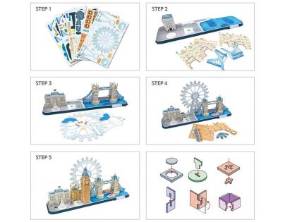 CubicFun Puzzle 3D City Line Londýn 107 dílků