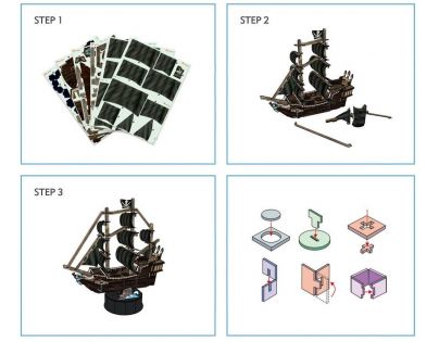 Puzzle 3D Queen Anne's Revenge 100 dílků