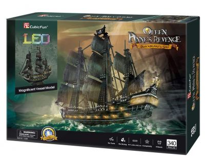Puzzle 3D Queen Anne's Revenge LED 340 dílků