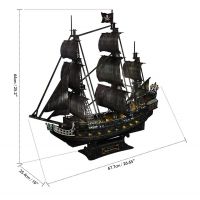Puzzle 3D Queen Anne's Revenge LED 340 dílků 4
