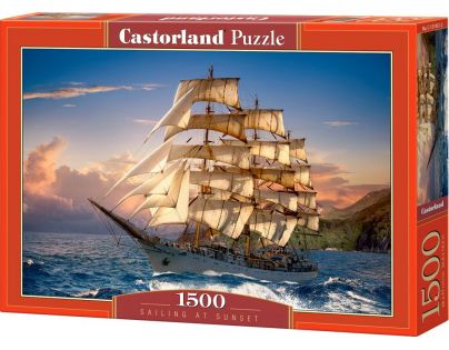 Puzzle Castorland Jachta a západ slunce 1500 dílků