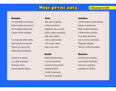 Puzzle deskové Moje první auta s říkankami 24 dílků