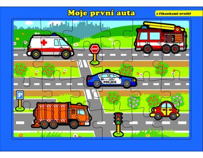 Puzzle deskové Moje první auta s říkankami 24 dílků