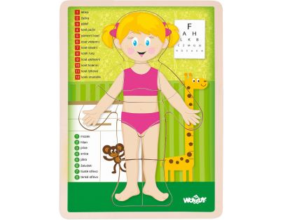 Woody Puzzle Lidské tělo Holka 13 dílků CZ