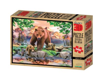 Prime 3D Puzzle Medvědi 500 dílků 3D