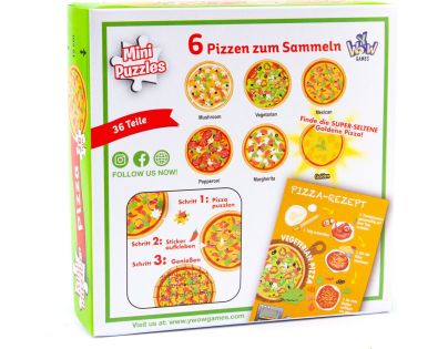 Puzzle mini Pizza 6 různých motivů 36 dílků