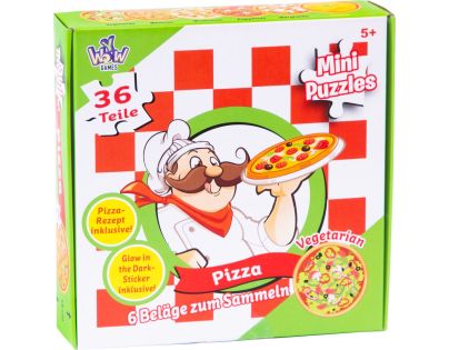 Puzzle mini Pizza 6 různých motivů 36 dílků