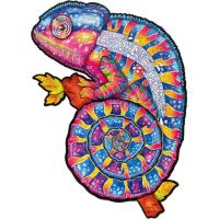 Puzzler Dřevěné barevné puzzle Hypnotický chameleon 2