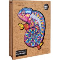 Puzzler Dřevěné barevné puzzle Hypnotický chameleon 4