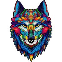 Puzzler Dřevěné barevné puzzle Majestátní vlk 2