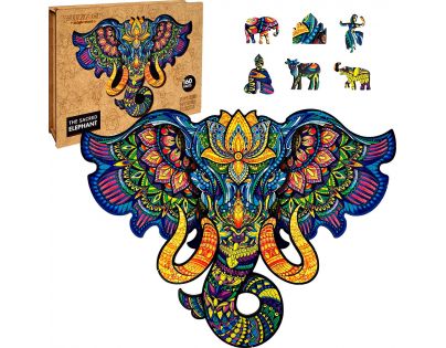 Puzzler Puzzle dřevěné barevné Posvátný slon 160 dílků