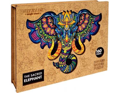 Puzzler Puzzle dřevěné barevné Posvátný slon 160 dílků