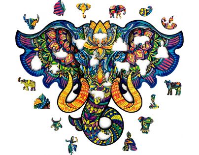 Puzzler Puzzle dřevěné barevné Posvátný slon 160 dílků