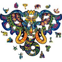 Puzzler Puzzle dřevěné barevné Posvátný slon 160 dílků 2