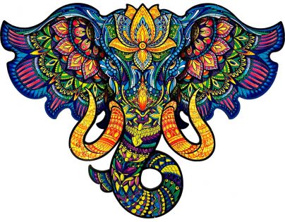 Puzzler Puzzle dřevěné barevné Posvátný slon 160 dílků