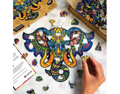 Puzzler Puzzle dřevěné barevné Posvátný slon 160 dílků