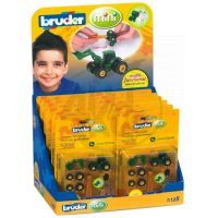 BRUDER 00411 - Přívěsek John Deere + šroubovák + kola + čelní nakladač 2