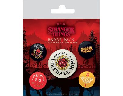 Pyramid International Set odznaků Stranger Things Helfire Club