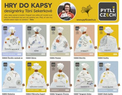 Efko Pytlíczech Tangram čtverec Dřevěné hlavolamy do kapsy