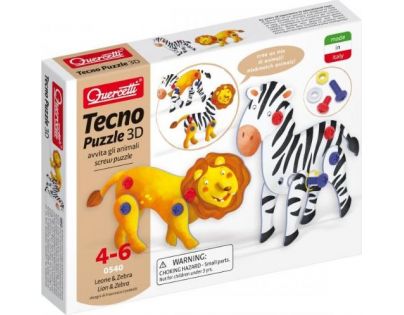 Quercetti Tecno Puzzle 3D lev a zebra