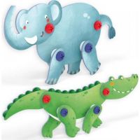 Quercetti Tecno Puzzle 3D slon a krokodýl 2