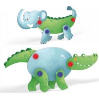 Quercetti Tecno Puzzle 3D slon a krokodýl 3