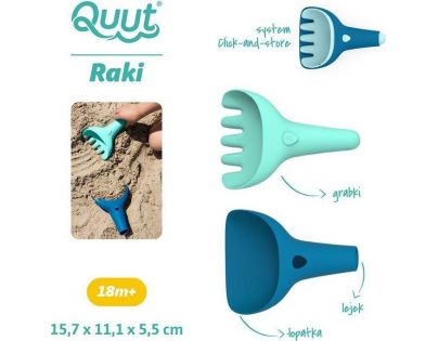 Quut Raki tmavě modrá světle modrá hrábě a lopatka