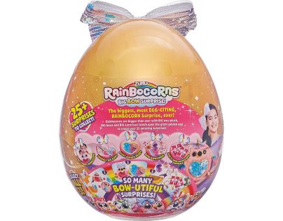 Rainbocorns Plyšový jednorožec Zlaté vejce bílá mašle