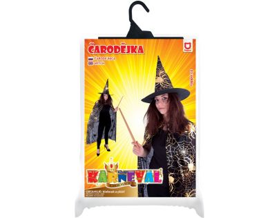 Rappa Čarodějnický plášť s kloboukem a pavučinou pro dospívající Halloween