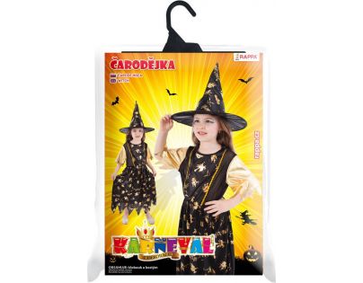 Rappa Dětský kostým Čarodějnice Halloween 116 – 128 cm