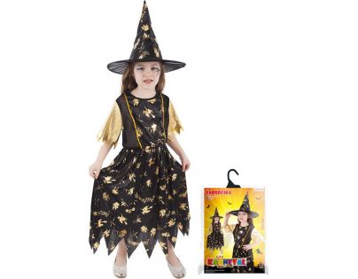 Rappa Dětský kostým Čarodějnice Halloween 116 – 128 cm