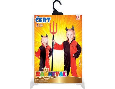 Rappa Dětský kostým Čert s čelenkou a rohy 116 - 128 cm