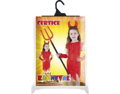 Rappa Dětský kostým čertice s rohy velikost S