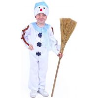 Rappa Dětský kostým sněhulák s čepicí a modrou šálou vel. M 2