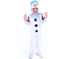 Rappa Dětský kostým sněhulák s čepicí a modrou šálou vel. M 3