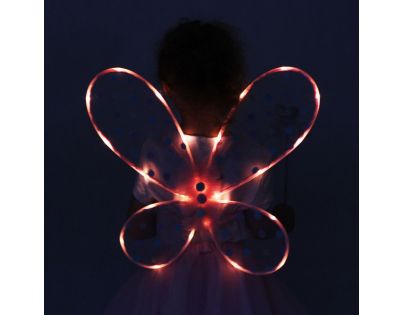 Rappa Dětský kostým tutu Sukně růžová víla se svítícími křídly 104 - 146 cm